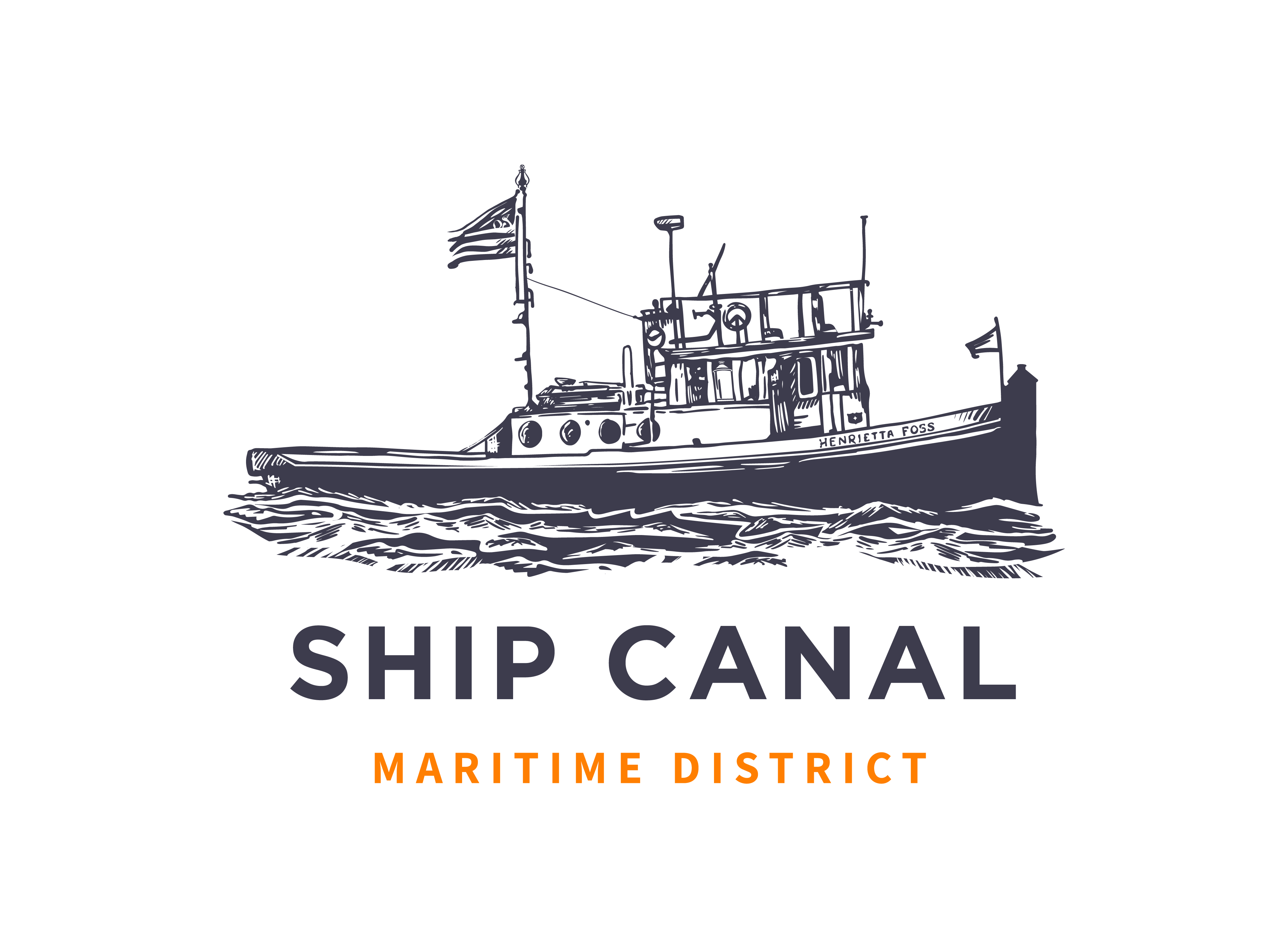 Ship Canal Maritime Logo Design Standard Orange And Blue 1