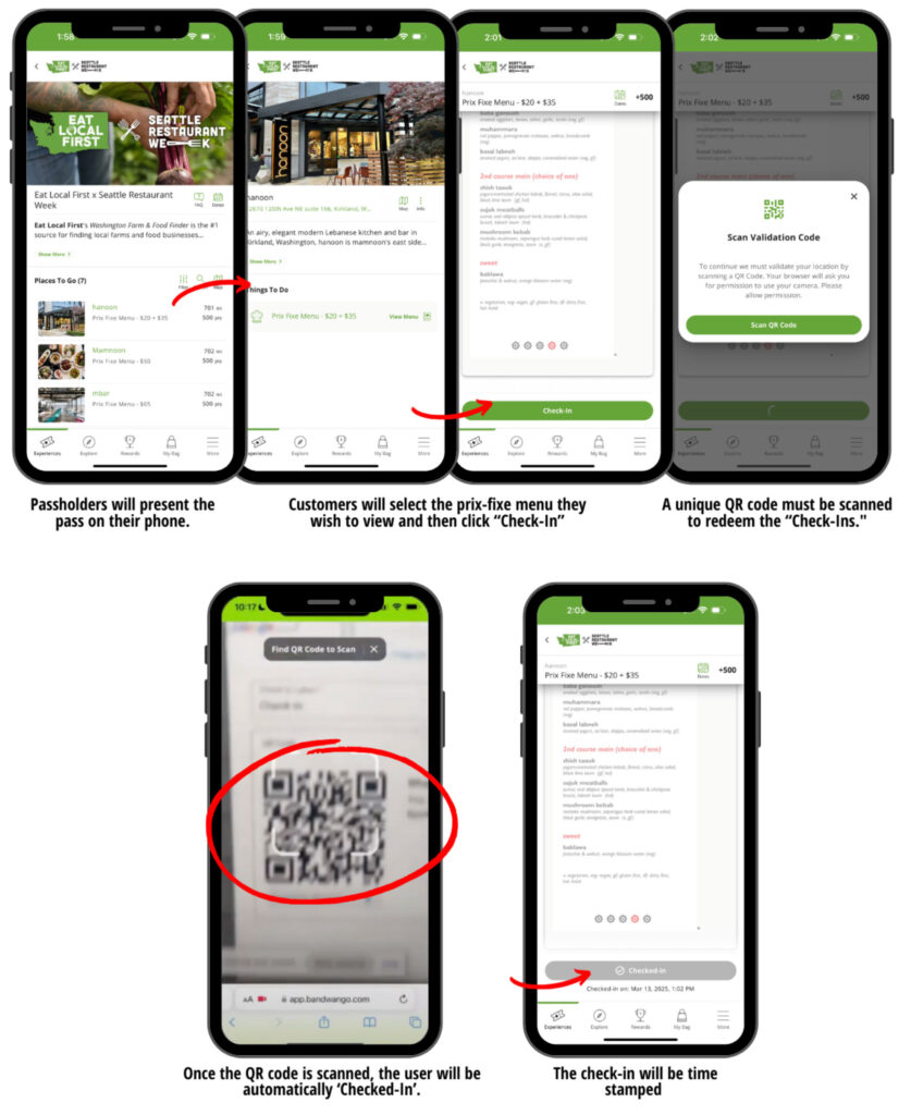 Eat Local First x Seattle Restaurant Week check-in instructions