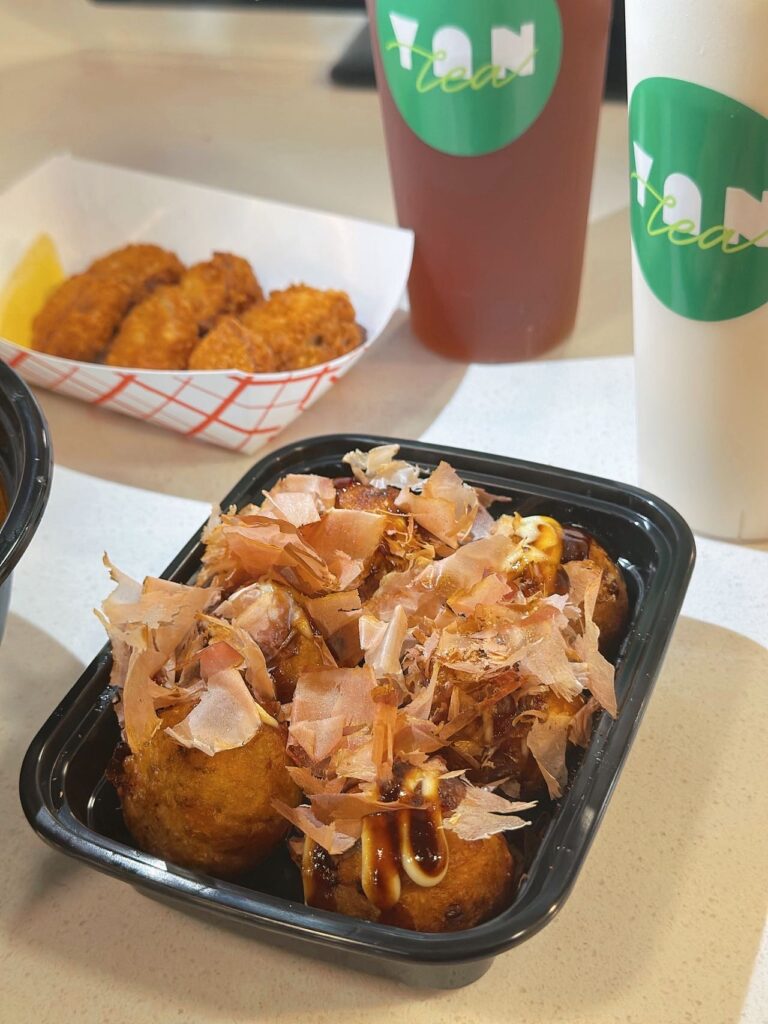 Nom Nom Sando's SRW menu features Takoyaki, curry katsudon, and other Asian comfort foods. Inspired by the Asian comfort food they grew up with, the Nom Nom team brings their favorite flavors together — from pork katsu sandwiches, Unagidon, popcorn chicken to spicy creamy udon. Photo courtesy of Nom Nom Sando.