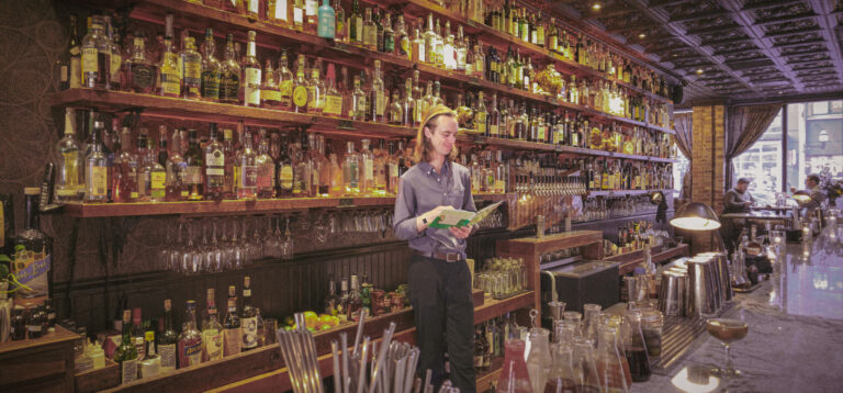 Bar manager, Michael, at the bar of Herb & Bitter. Photo courtesy of Herb & Bitter.