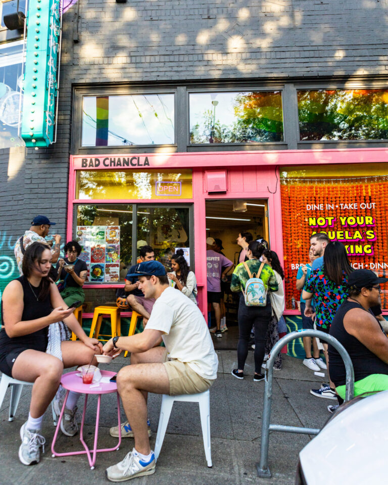 Seattle Restaurant Week comes just in time to enjoy a rice bowl or sandwich at Bad Chancla's outdoor seating. Photo courtesy of Bad Chancla.