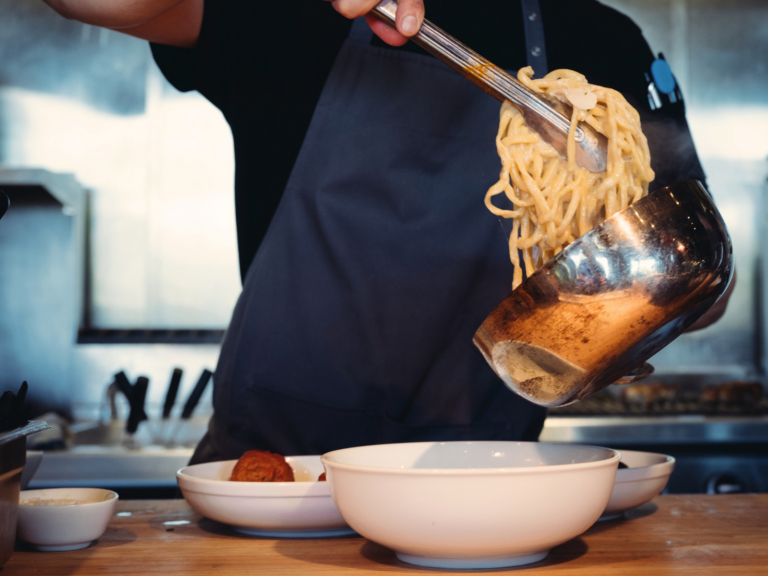Tonnarelli Cacio e Pepe: Straight from the pan to your plate. Tavolàta's fresh tonnarelli cacio e pepe is simple, delicious and seriously comforting. Photo by Geoffrey Smith.